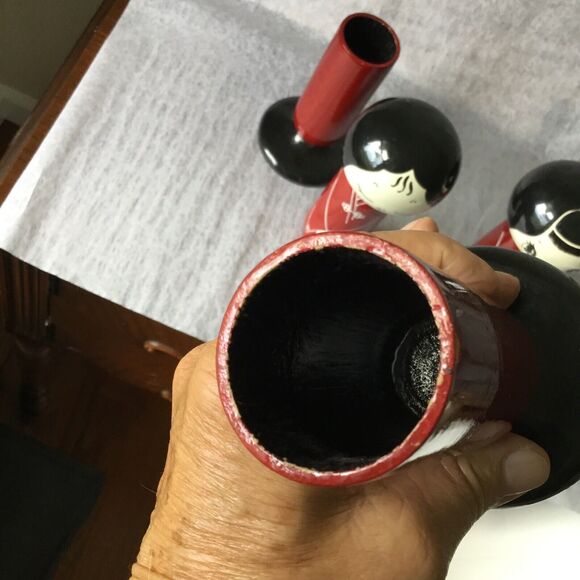 Rare 11” Vintage Japanese Kokeshi Doll/Box Pair - Picture 3 of 16